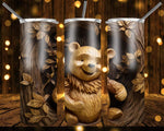 New! Designs 20 Oz Tumblers 3D wood carved-Winnie-Pooh- 943