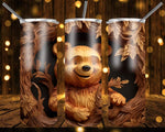 New! Designs 20 Oz Tumblers 3D wood carved-Winnie-Pooh- 943