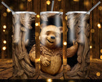 New! Designs 20 Oz Tumblers 3D wood carved-Winnie-Pooh- 943