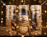 New! Designs 20 Oz Tumblers 3D wood carved-Winnie-Pooh- 943