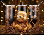 New! Designs 20 Oz Tumblers 3D wood carved-Winnie-Pooh- 943