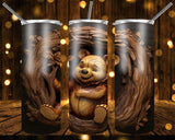 New! Designs 20 Oz Tumblers 3D wood carved-Winnie-Pooh- 943