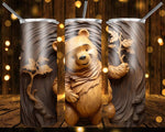 New! Designs 20 Oz Tumblers 3D wood carved-Winnie-Pooh- 943