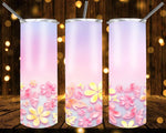 New! Designs 20 Oz Tumbler Flowers in pastel colors 1092