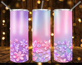 New! Designs 20 Oz Tumbler Flowers in pastel colors 1092