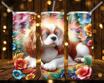 Designs 20 Oz Tumblers 3d dogs in flowers 1148