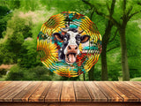 New! Designs Wind Spinners Cow Funny 015