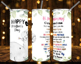 New! Designs 20 Oz Tumbler Happy Monther's Day 779