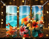 New! Designs 20 Oz Tumblers Tropical Flowers 841