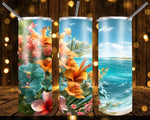 New! Designs 20 Oz Tumblers Tropical Flowers 841