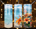 New! Designs 20 Oz Tumblers Tropical Flowers 841