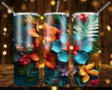 New! Designs 20 Oz Tumblers Tropical Flowers 841