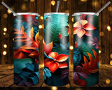 New! Designs 20 Oz Tumblers Tropical Flowers 841