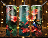 New! Designs 20 Oz Tumblers Tropical Flowers 841