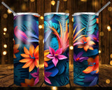 New! Designs 20 Oz Tumblers Tropical Flowers 841