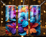 New! Designs 20 Oz Tumblers Tropical Flowers 841