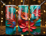 New! Designs 20 Oz Tumblers Tropical Flowers 841