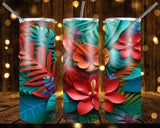 New! Designs 20 Oz Tumblers Tropical Flowers 841