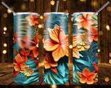 New! Designs 20 Oz Tumblers Tropical Flowers 841