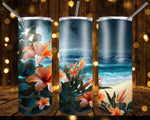 New! Designs 20 Oz Tumblers Tropical Flowers 841