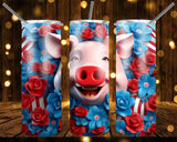 New! Designs 20 Oz Tumblers 3D Patriotic Animals 837