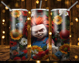 New! Designs 20 Oz Tumblers 3D Horror Flowers 845