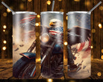 New! Designs 20 Oz Tumblers Eagles and Motorcycles 844