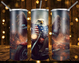 New! Designs 20 Oz Tumblers Eagles and Motorcycles 844