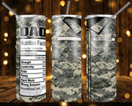 New! Designs 20 Oz Tumblers Uniforms Dad 847