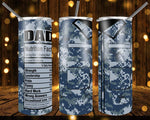 New! Designs 20 Oz Tumblers Uniforms Dad 847