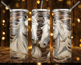 New! Designs 20 Oz Tumblers Wooden Carved Horses 868