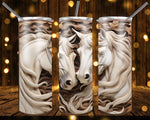 New! Designs 20 Oz Tumblers Wooden Carved Horses 868