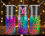 New! Designs 20 Oz Tumblers Bags Leopard Neon 863