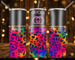 New! Designs 20 Oz Tumblers Bags Leopard Neon 863