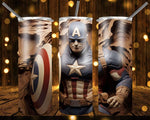 New! Designs 20 Oz Tumblers Hero Carved in Wood 873