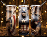 New! Designs 20 Oz Tumblers Hero Carved in Wood 873