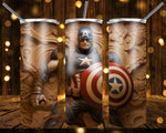 New! Designs 20 Oz Tumblers Hero Carved in Wood 873