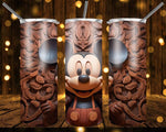 New! Designs 20 Oz Tumblers Cartoons Carved in Wood 875