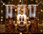 New! Designs 20 Oz Tumblers Cartoons Carved in Wood 875