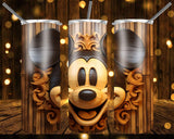 New! Designs 20 Oz Tumblers Cartoons Carved in Wood 875