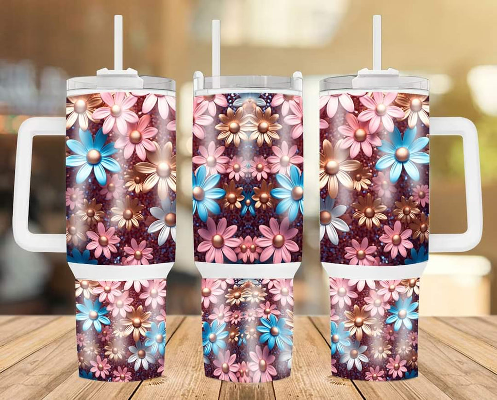 3D Flower Tumbler L 3D Flower Cup L Flower Tumbler L Flower Cup L