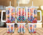 New! Designs 40 Oz Tumblers 3D Flowers 01