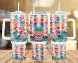 New! Designs 40 Oz Tumblers 3D Flowers 01