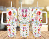 New! Designs 40 Oz Tumblers 3D Flowers 01