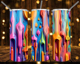 New! Designs 20 Oz Tumblers 3D paint dripping 880