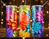 New! Designs 20 Oz Tumblers Flowers Raibow 879