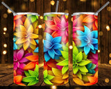 New! Designs 20 Oz Tumblers Flowers Raibow 879
