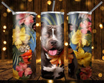 New! Designs 20 Oz Tumblers 3d dogs in flowers