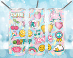 New! Designs 20 Oz Tumblers Rainbow and sticker 135