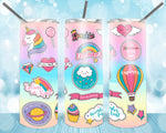 New! Designs 20 Oz Tumblers Rainbow and sticker 135